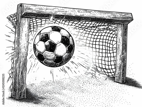 Soccer Ball Scores Goal wit...