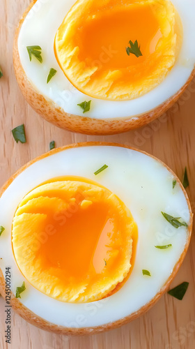 Two Halved Boiled Eggs Garn...