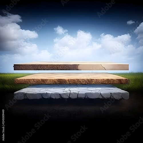 Cross-section of ground lay...