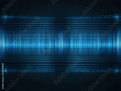 Abstract Blue Digital Wavef...