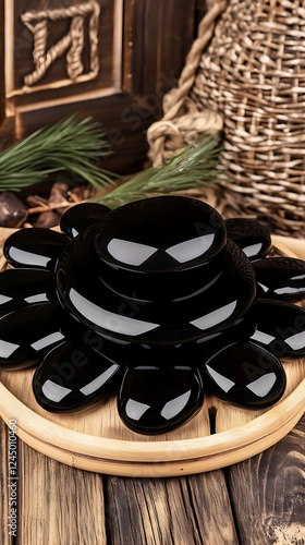 Shiny Black Stones Arranged...