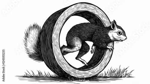 Playful Squirrel Runs Insid...