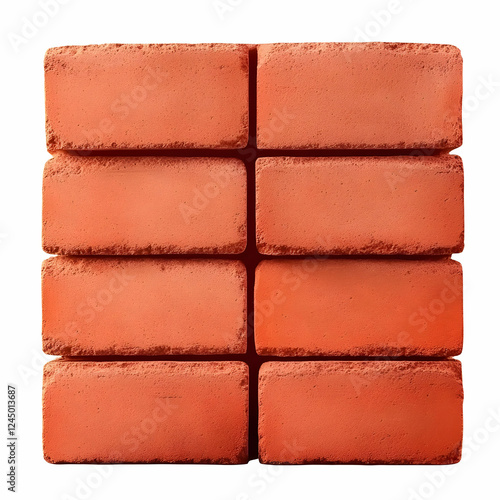 Eight Red Bricks Stacked Ne...