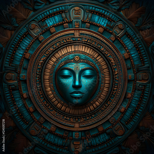 Intricate Teal and Gold May...