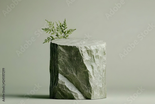 3D Render of Rock Podium Di...