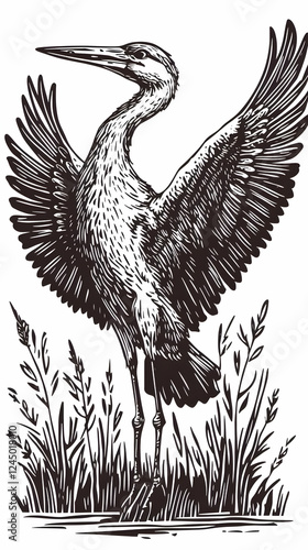 Majestic Heron Spreads its ...