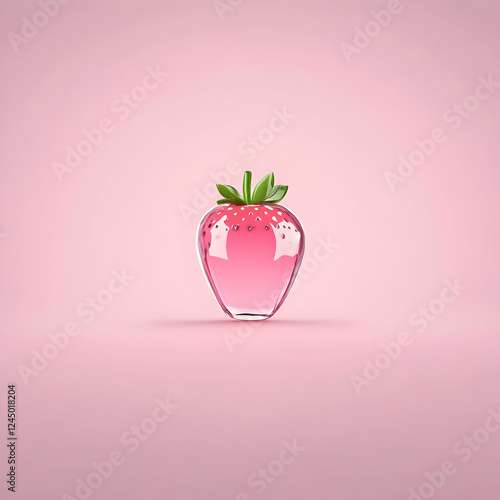 3D Glossy Pink Strawberry S...