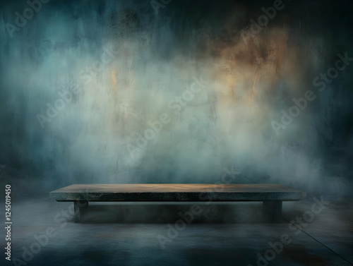 Empty Wooden Table on a Fog...