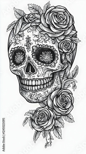 Decorative Skull with Roses...