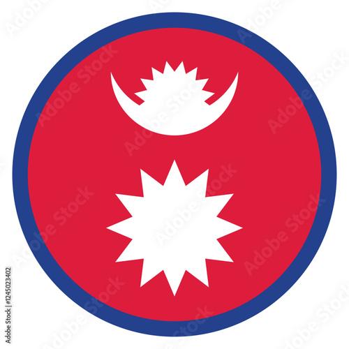 Nepal flag. Nepal circle flag logo icon computer vector illustration design