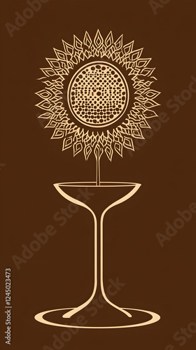 Stylized Sunflower in a Win...