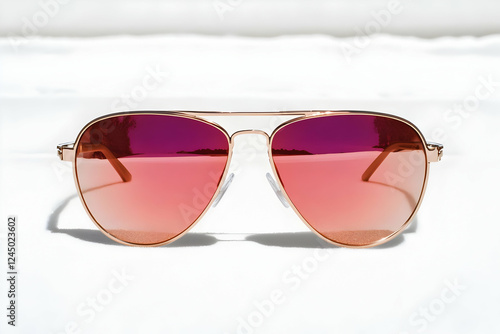 Rose Gold Aviator Sunglasse...