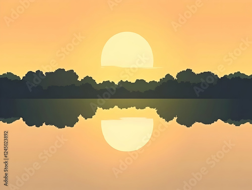 Serene Sunset Landscape Ref...