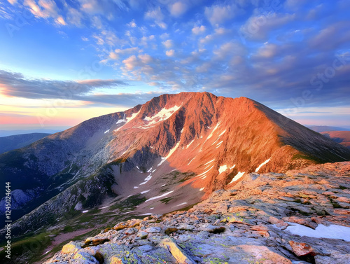 Majestic Mountain Peak Illu...