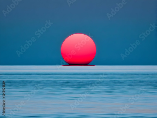 Large Pink Sun Sets Over Ca...