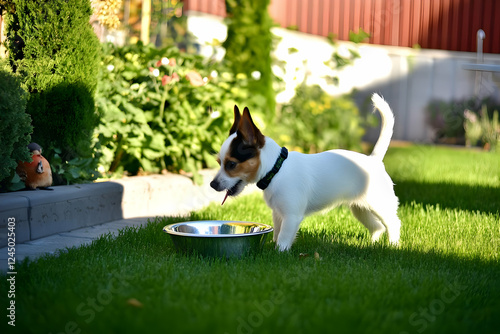 Small Dog Drinks Water from...