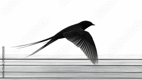 Silhouette of a Bird gracef...