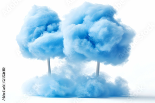 Two Fluffy Blue Cotton Cand...
