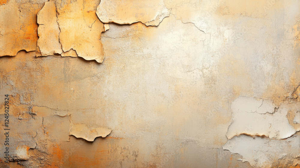 Fototapeta premium textured background that conveys sense of quality and age, featuring peeling paint and mix of warm tones. Ideal for design projects or artistic use