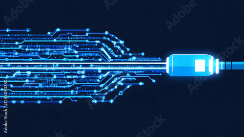 Glowing blue circuit board ...
