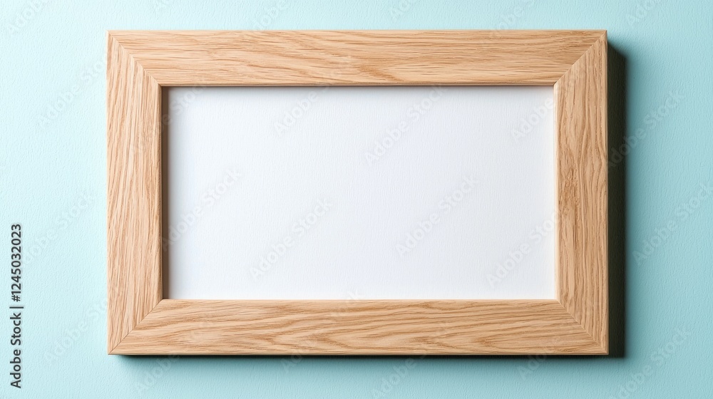 Empty wooden frame on pastel background, mockup Empty wooden frame on pastel background, mockup