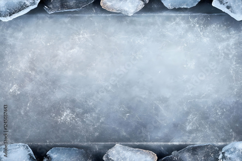 Ice Background Frames a Tex...