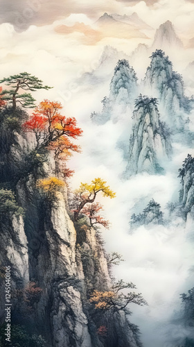 Misty Mountain Landscape Pa...