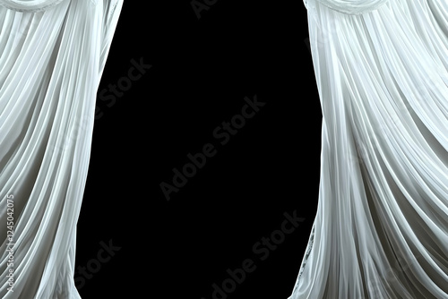 Elegant white curtains grac...