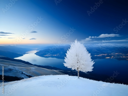 A Lone Frost-Covered Tree S...