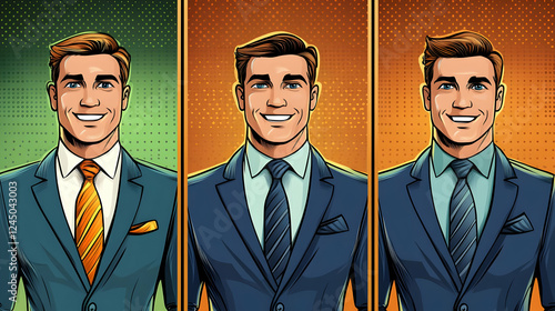 Triptych Illustration of a ...