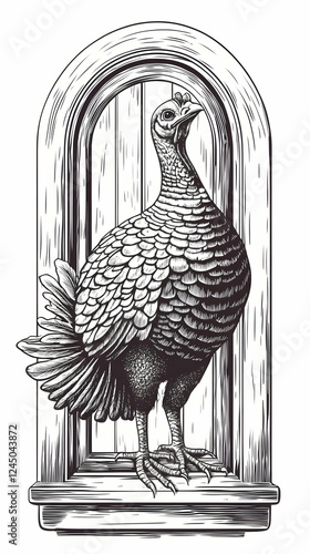 Turkey stands proudly in a ...