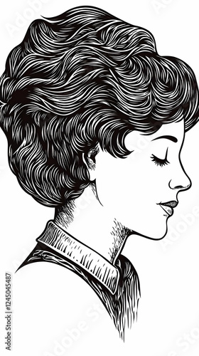 Elegant Woman's Profile wit...