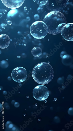 Wallpaper Mural Abstract Background with Floating 3D Spheres creates a mesmerizing and futuristic visual experience. Torontodigital.ca