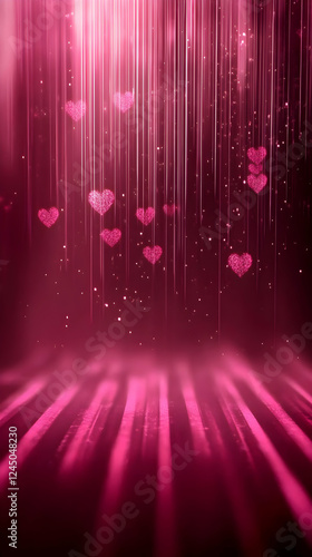 Pink Heart Background Illus...