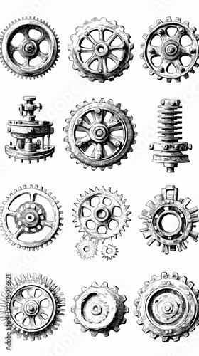 Set of Mechanical Gears and...