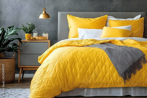 Yellow Quilted Comforter Br...