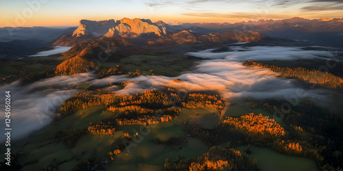 Aerial view of majestic mou...