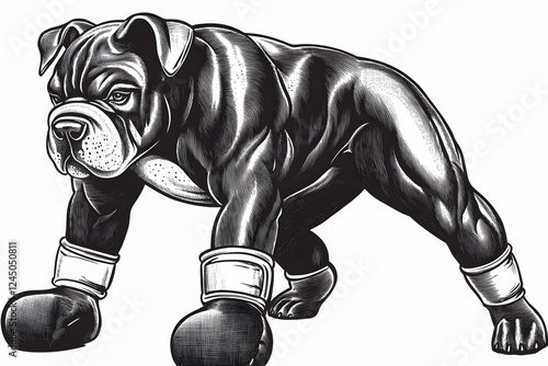 Boxer Dog Illustration Wear...