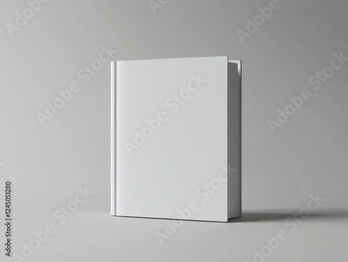 Blank White Book on Clean Background for Mockup Presentation Purposes and Visual Communication