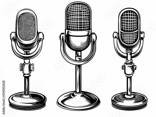 Three Vintage Microphones S...