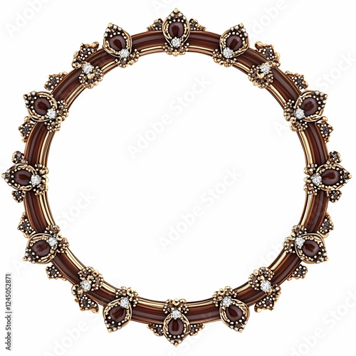 Circular Frame with Brown G...