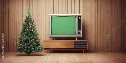 Retro TV on Stand with Deco...