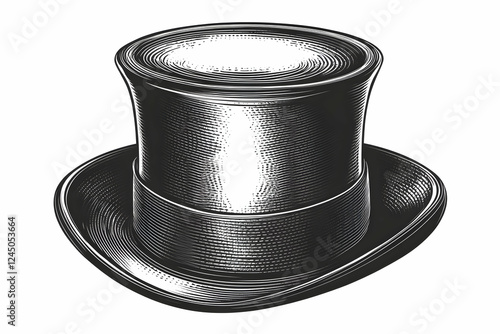 Vintage Engraved Top Hat Il...
