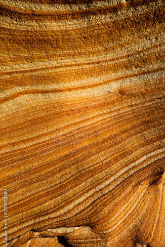 Flowing lines of layered or laminated sandstone, Mitchell Rocks, Otago region, New Zealand
