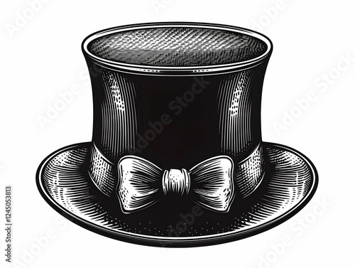 Vintage Top Hat with Bow Ti...
