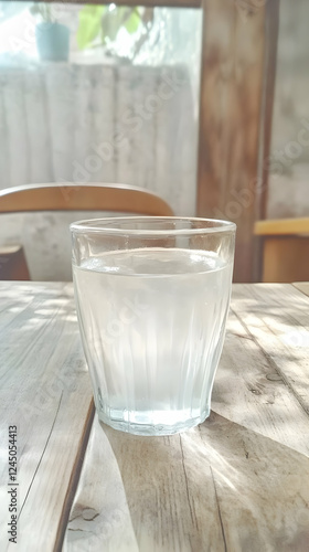 Clear Glass of Water Sits o...