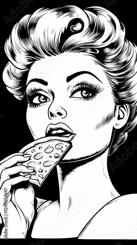 Stylish Woman Enjoys a Slic...