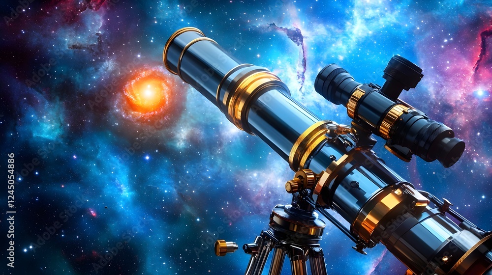 Fototapeta premium celestial telescope: galaxy exploration - science and technology