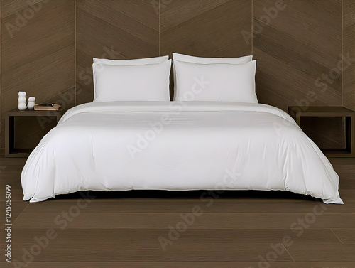 White Bed Linen on a Bed wi...