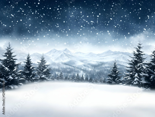 Snow Falls Gently on Snowy ...